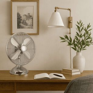 Ventilador De Mesa Retro Sumo Vm30 12" Plata