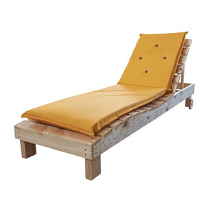 Reposera Tapiz "amarillo" En Madera Natural