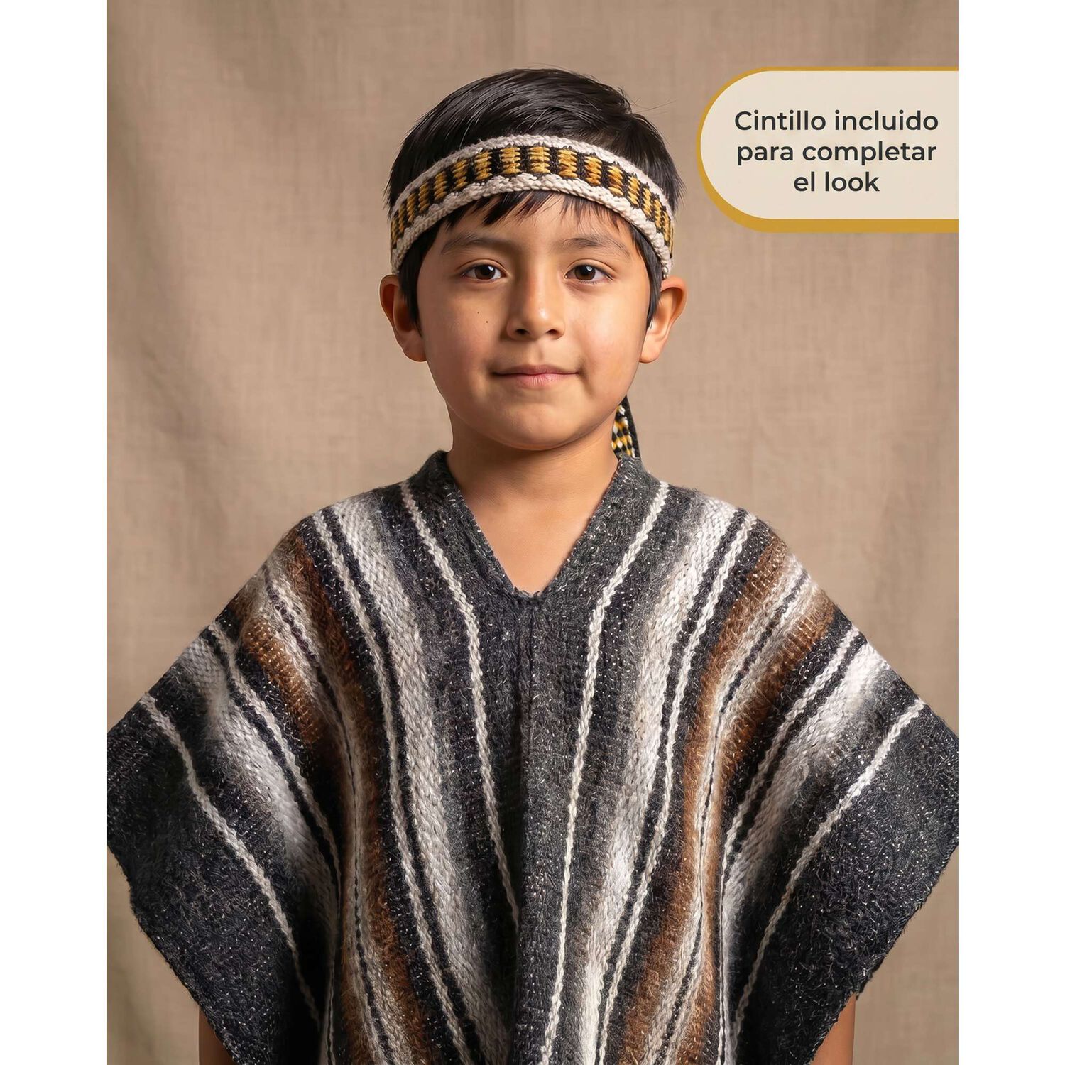Traje T&iacute;pico Mapuche Con Accesorios Trapelacucha - Disfraz image number 7.0