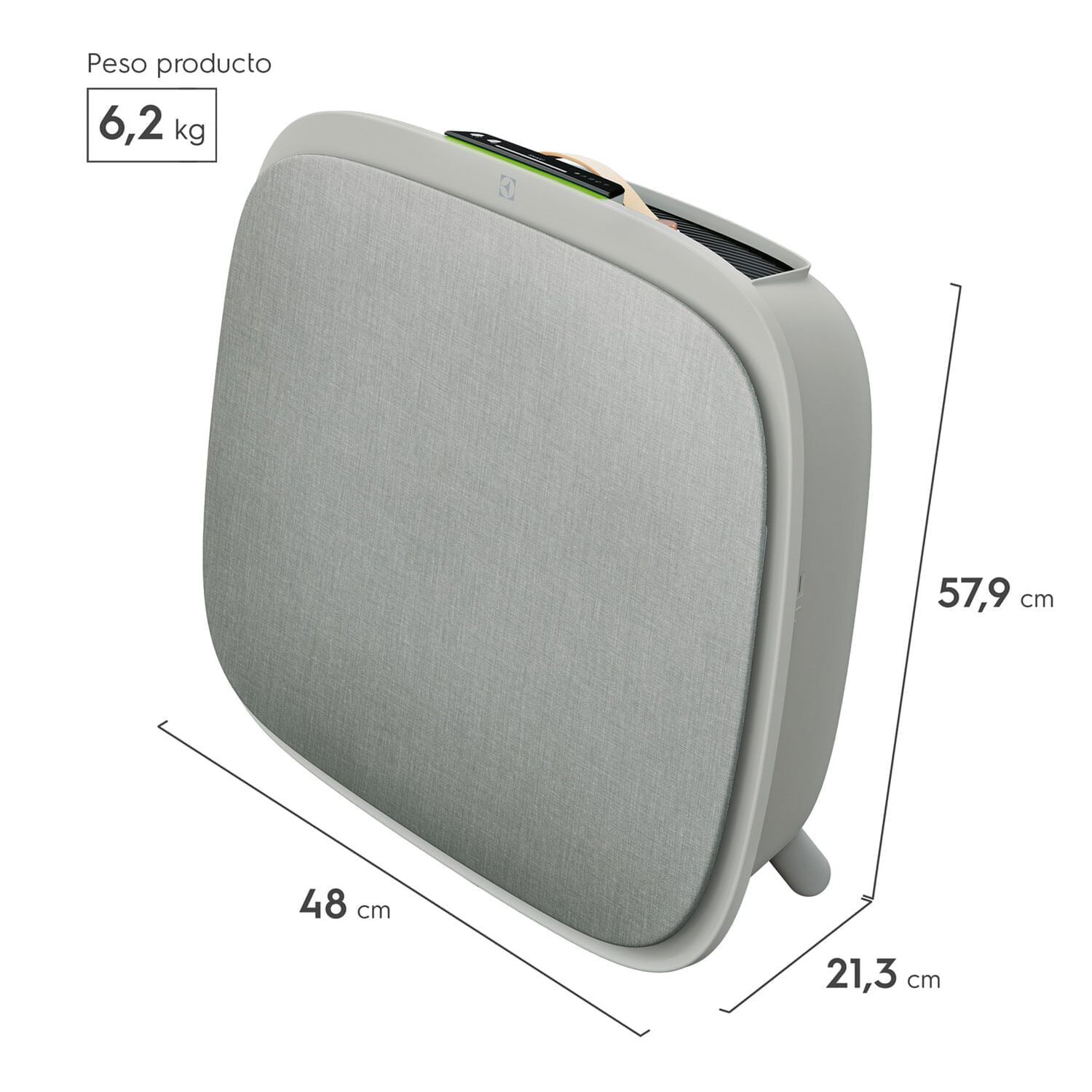 Purificador De Aire Electrolux Ultra Silencioso Well A7 Gris image number 2.0
