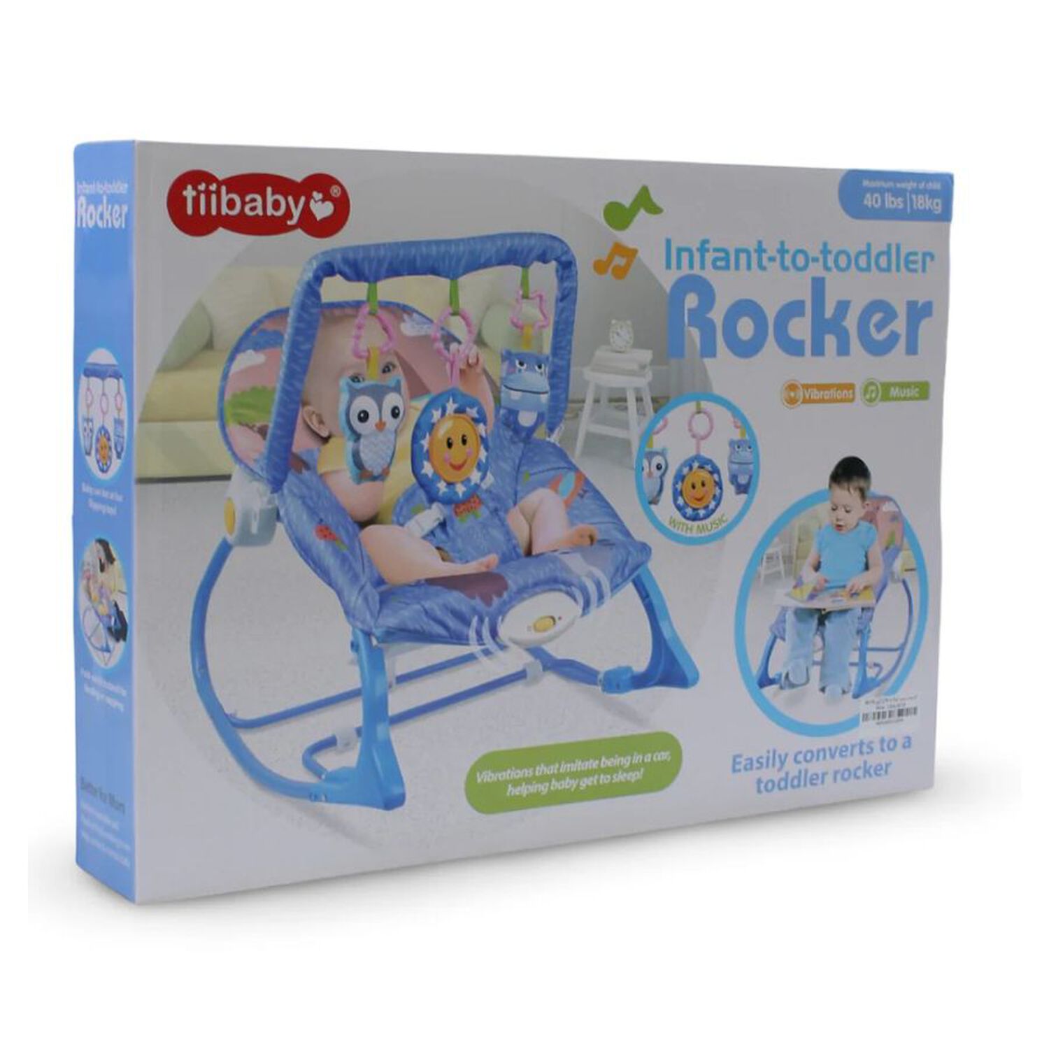 Silla Nido Mecedora Para Beb&eacute;s Y Ni&ntilde;os Con Barra De Juguetes Desmontable image number 5.0