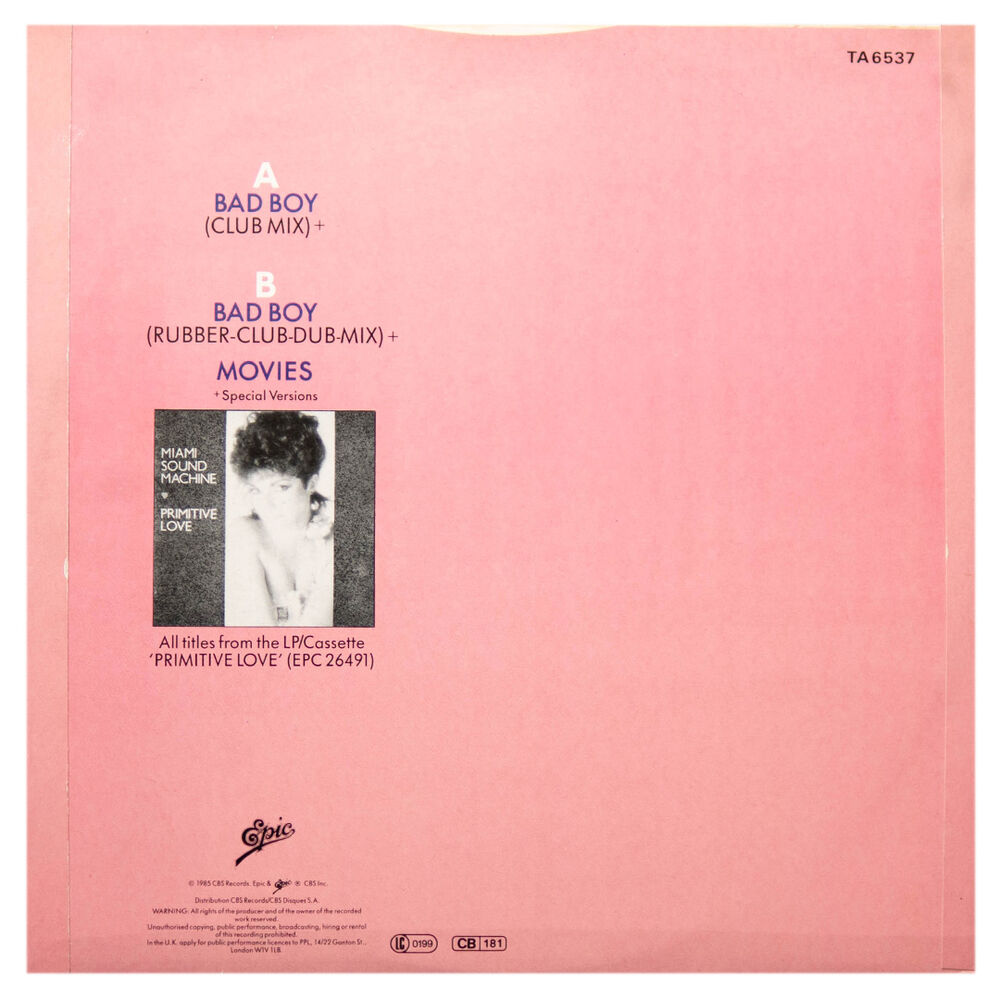 Miami Sound Machine - Bad Boy (club Mix) | 12" Maxi Single Usado image number 1.0