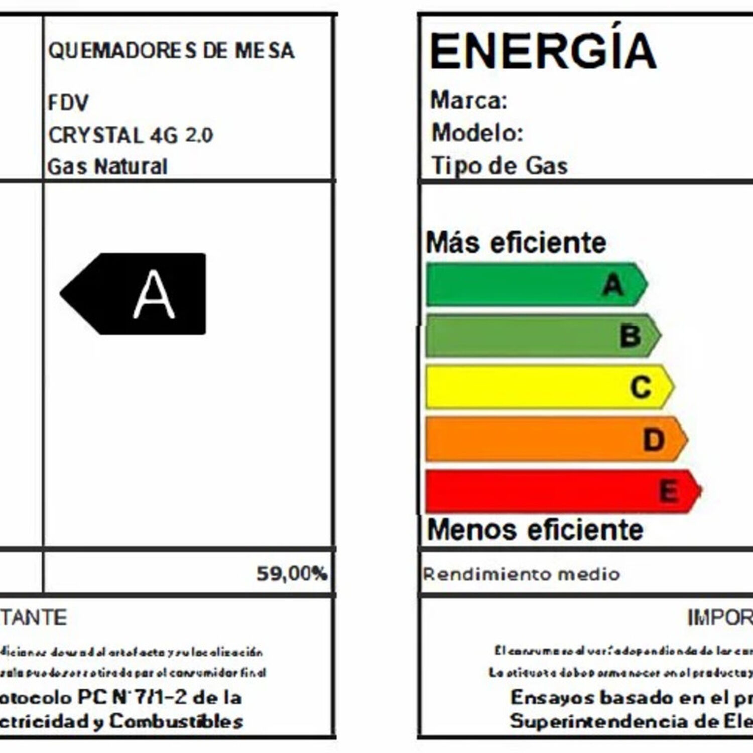 Encimera A Gas Crystal 4 Quemadores Fdv image number 9.0