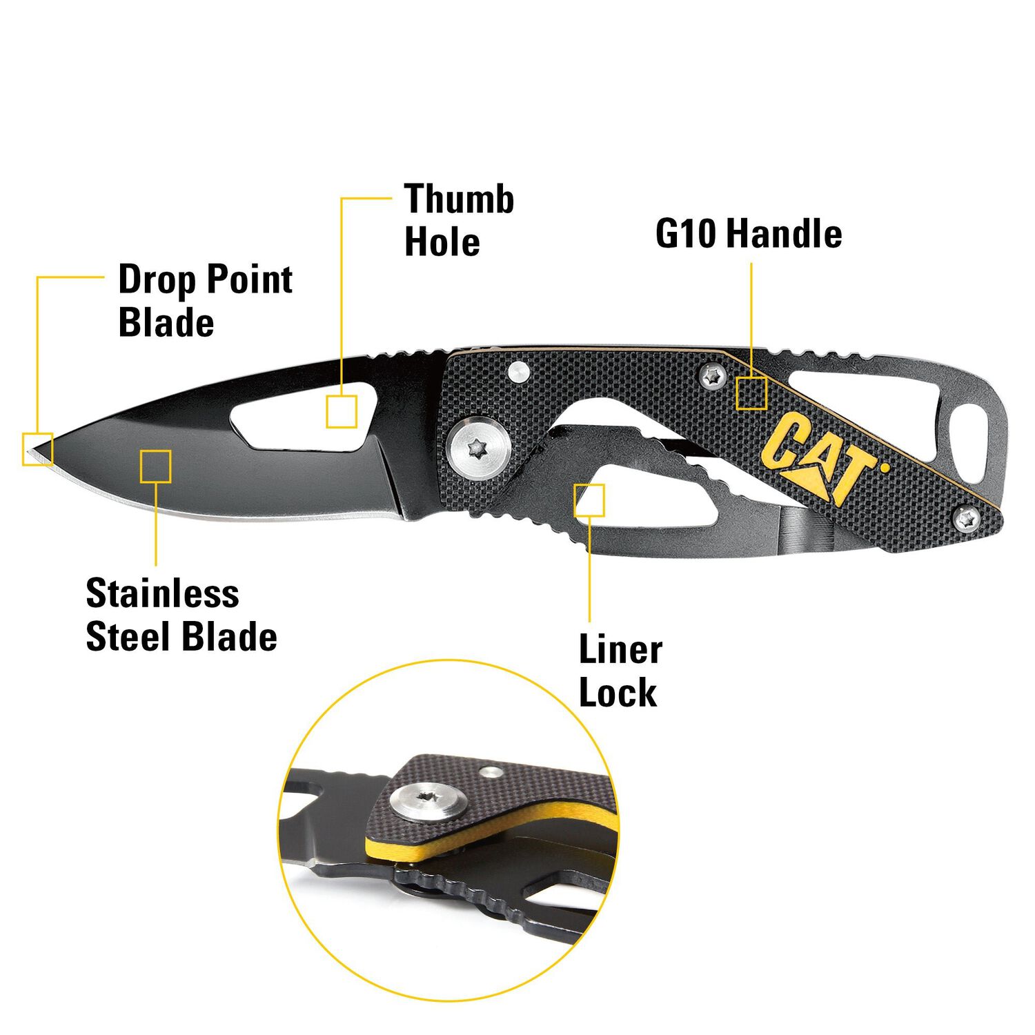 Cuchillo Navaja Mas Llavero Multiherramienta Con Luz Cat 980361n image number 3.0