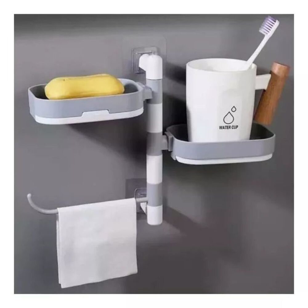 Organizador De Ducha Jabonera Toallas Giratoria Baño Repisa image number 1.0