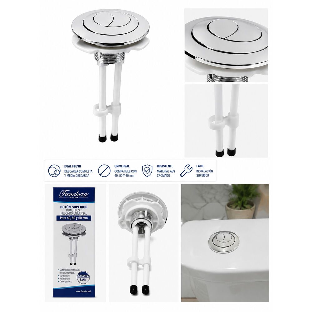 Boton Superior De Estanque Wc Redondo Universal Fanaloza image number 2.0