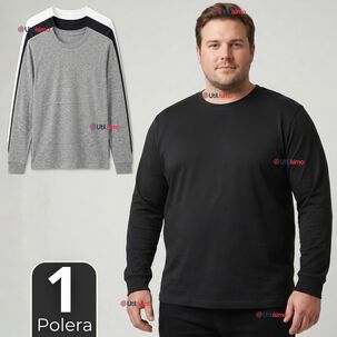 Polera Algod&oacute;n Manga Larga Cuello Redondo Primera Capa Hombre