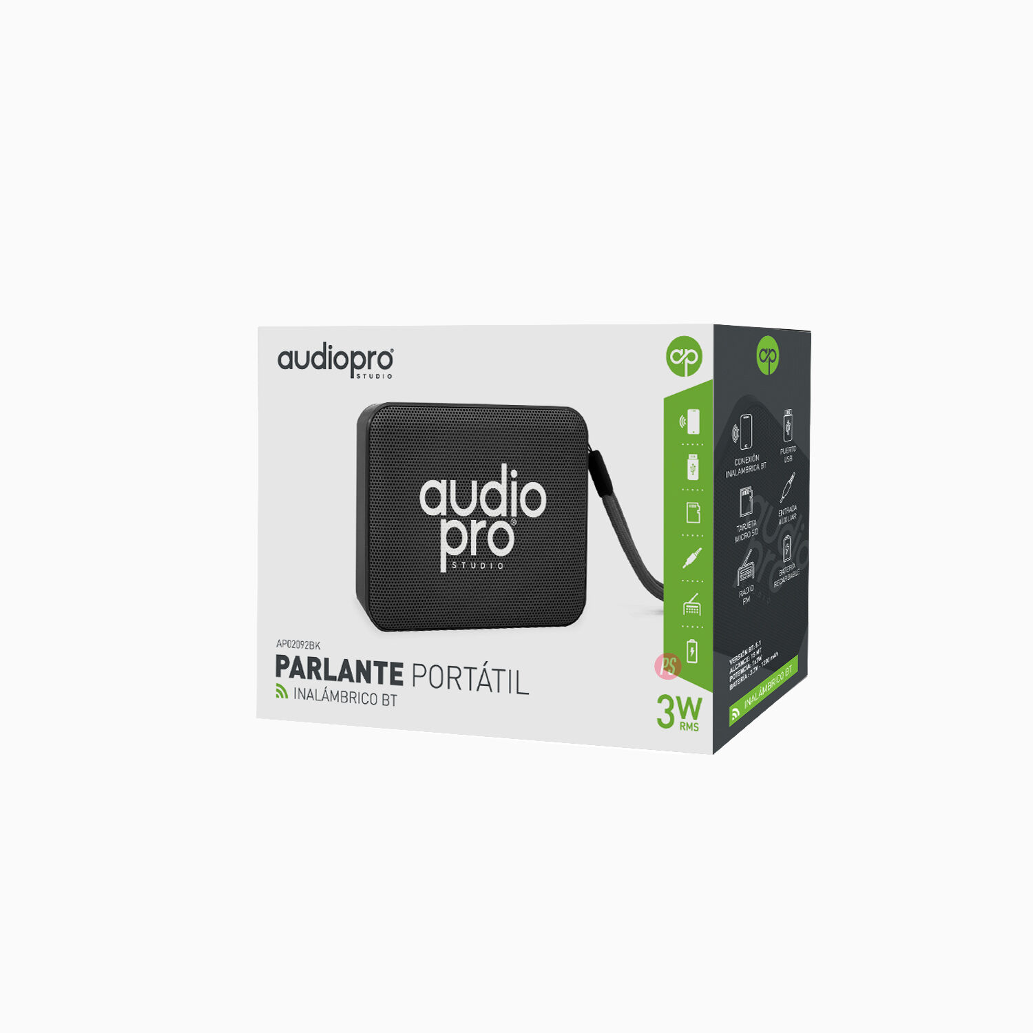 Parlante Port&aacute;til Bluetooth 3w Ap Rojo - Ps image number 1.0