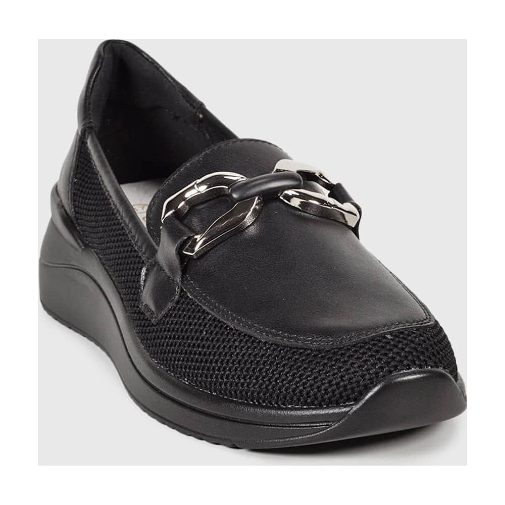 Mocas&iacute;n Cuero Zully Negro image number 4.0