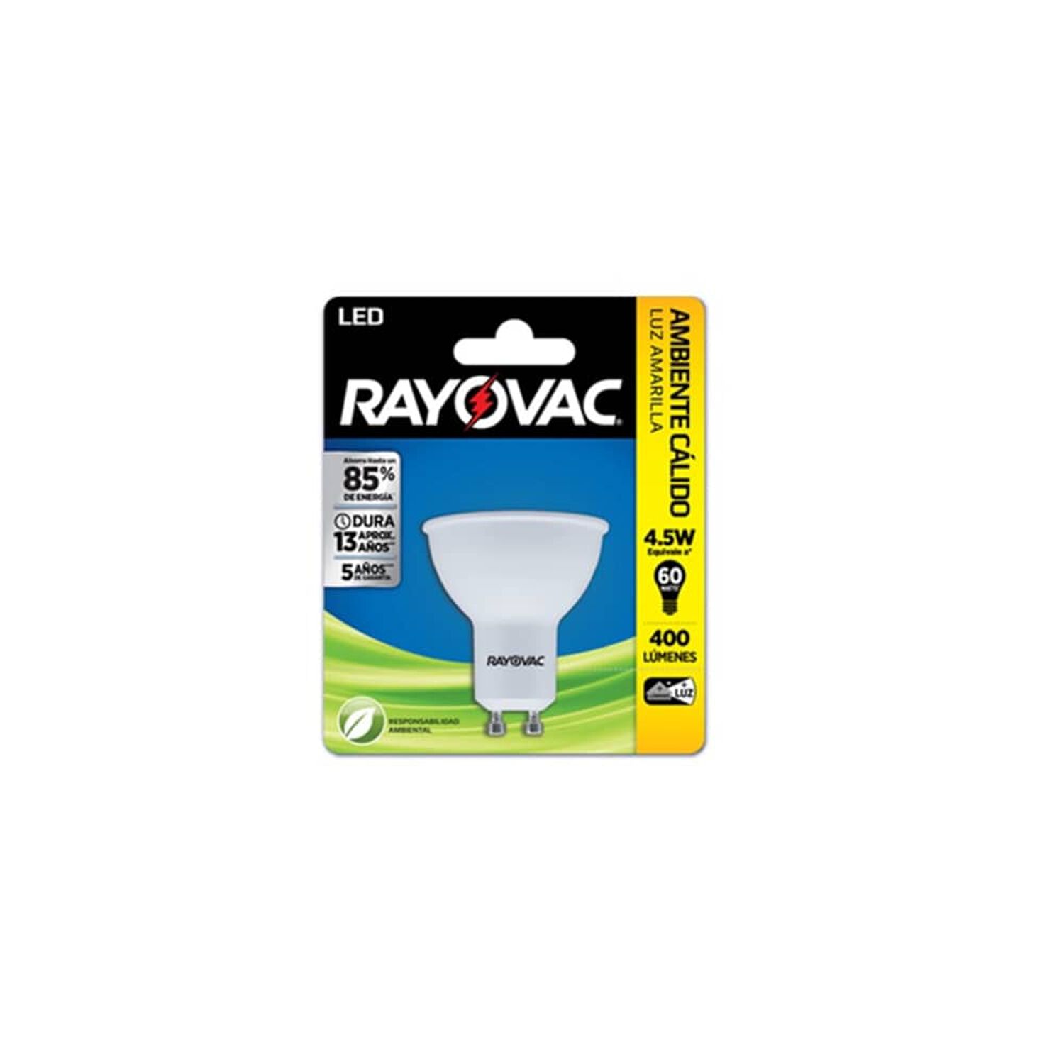 Ampolleta Rayovac 6w Gu10 Luz Amarilla (42w) image number 0.0