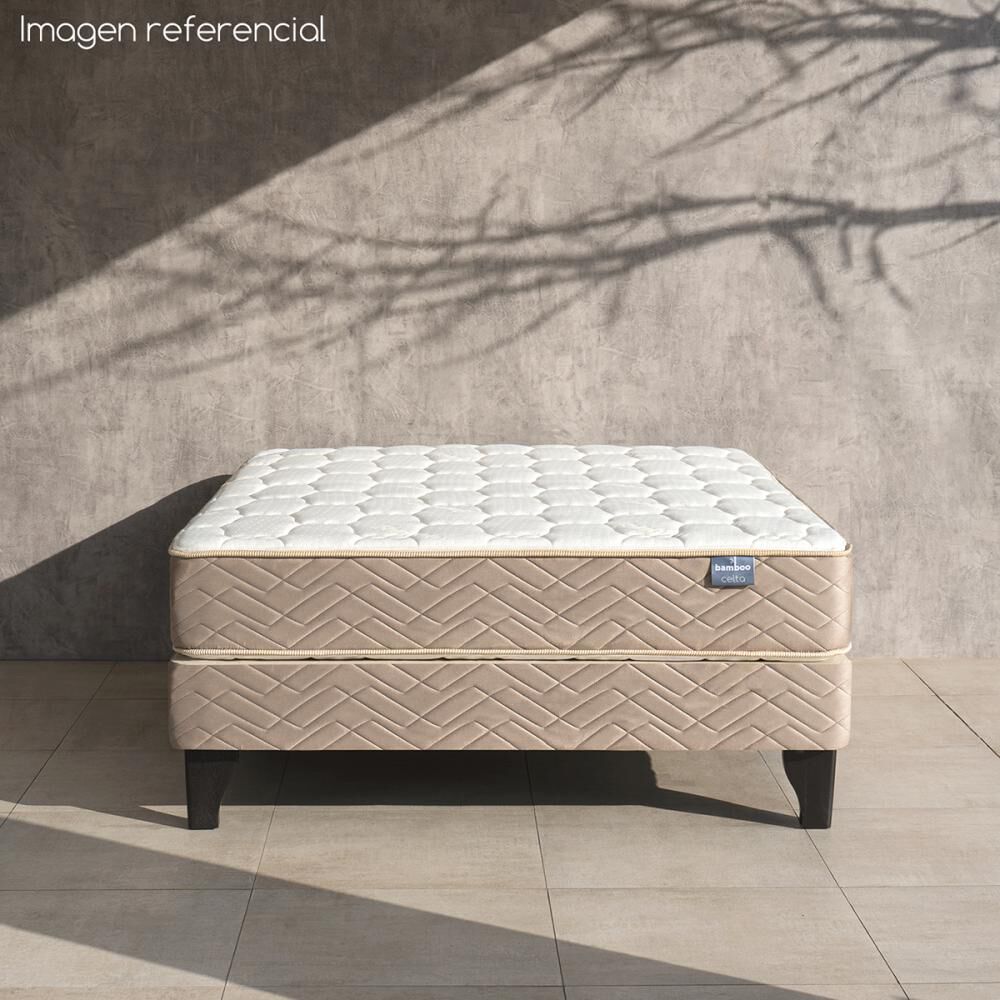 Cama Europea Celta Bamboo / 1.5 Plazas / Base Normal + Set De Maderas image number 5.0