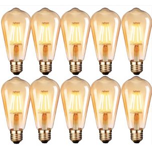 Pack X10 Ampolletas Filamento Led Edison 4w Retro Vintage Luz Luz C&aacute;lida
