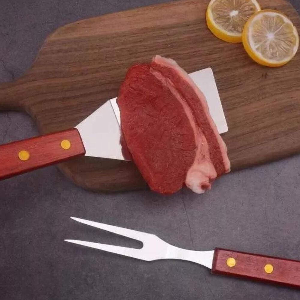 Set Parrillero 3 Piezas Asado Bbq Acero Inoxidable image number 3.0