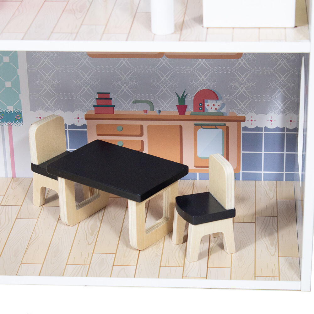 Casa De Muñecas + Muebles Madera Montessori Princesas image number 2.0