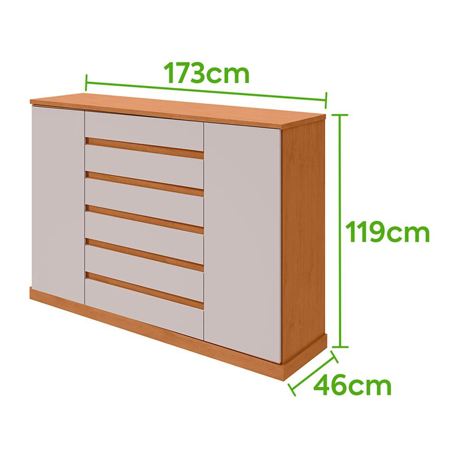 Comoda Di Poretti Design Comoda Vedra / 2 Puertas / 7 Cajones image number 3.0