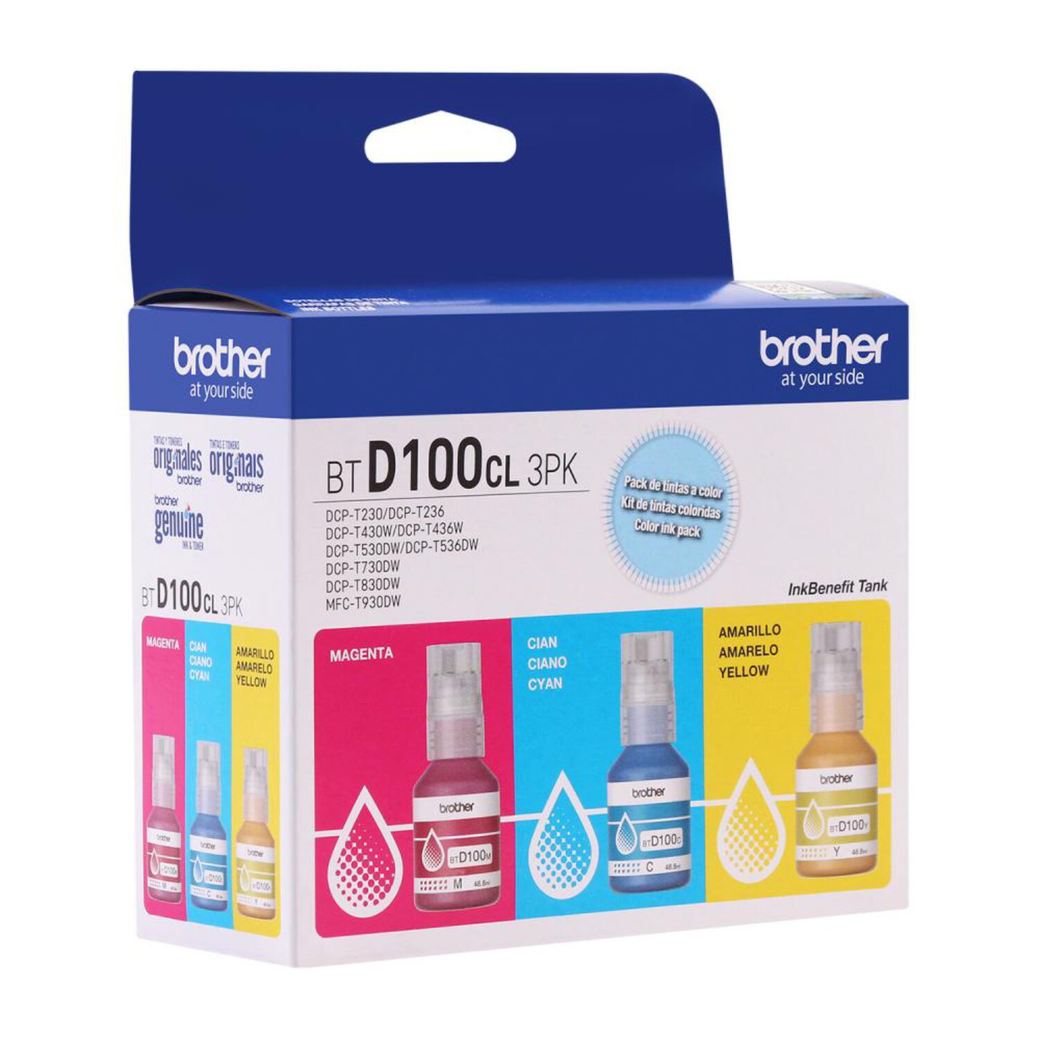 Pack Tinta Color Brother BTD100CL 3PK image number 3.0