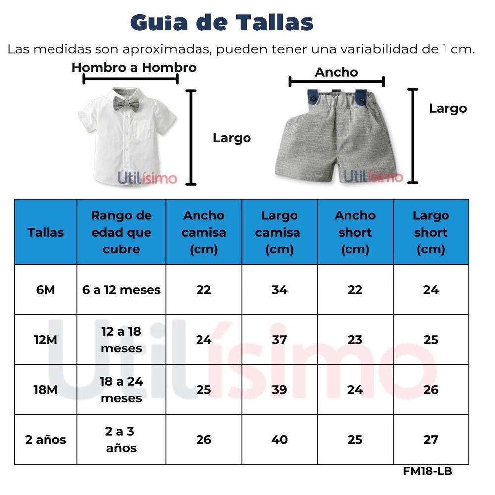 Conjunto De Vestir Con Corbat&iacute;n Y Pantal&oacute;n Corto Ni&ntilde;o 6 Meses A 2 A&ntilde;os Light Blue image number 2.0