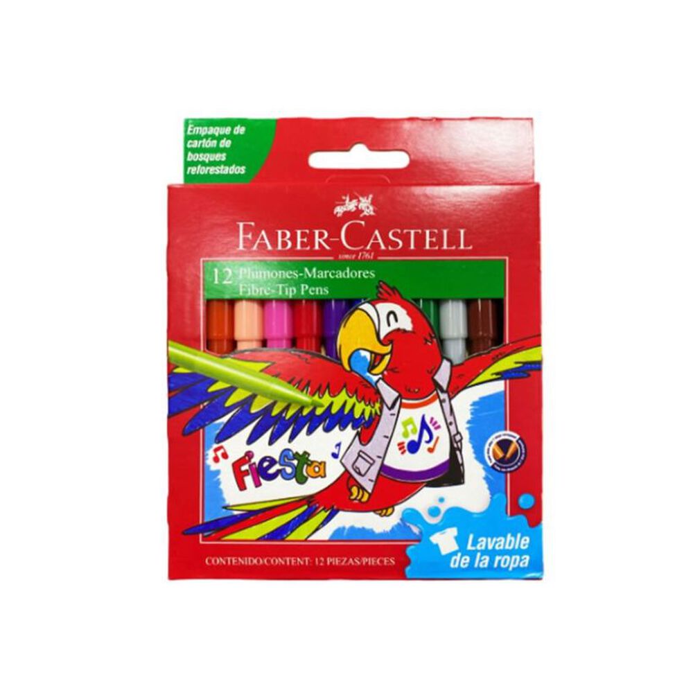 Marcadores Fiesta 12 Colores Faber Castell image number 0.0