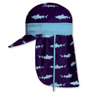 Gorro Largo Con Protección Uv +50 Azul Celeste Tiburón