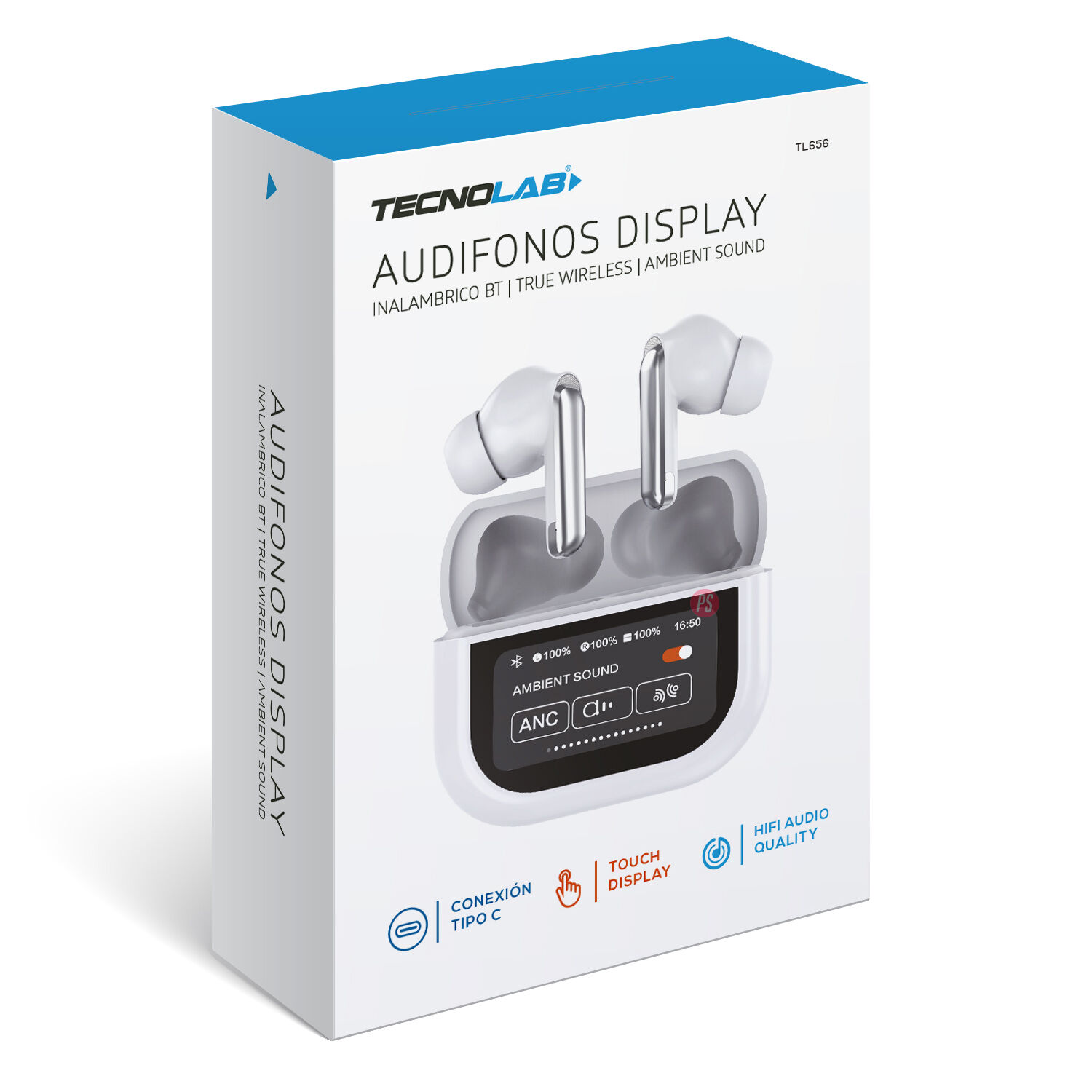 Aud&iacute;fonos Bluetooth Con Pantalla Touch Blanco - Ps image number 1.0