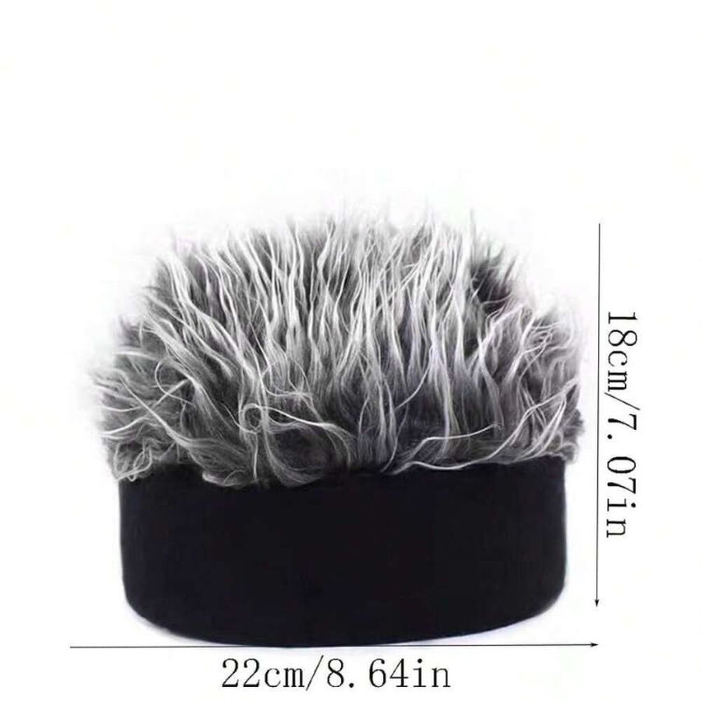 Gorra Con Peluca De Pelo Falso Gris Temático image number 3.0