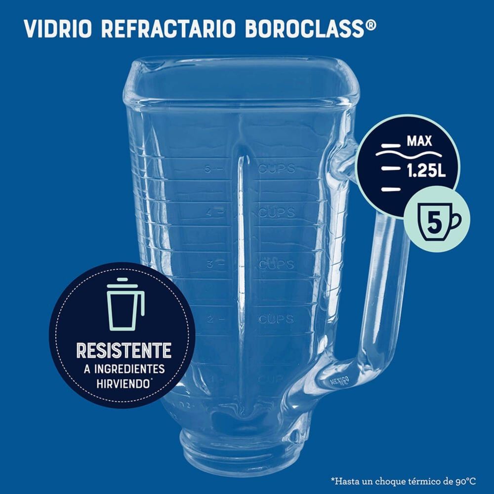 Licuadora Cl&aacute;sica Oster Cromo Con Perilla Ergon&oacute;mica De 3 Velocidades Blst4655 image number 5.0