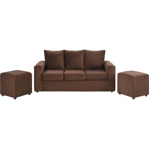 Juego De Living Bodevir Kendy / 3 Cuerpos + 2 Pouf