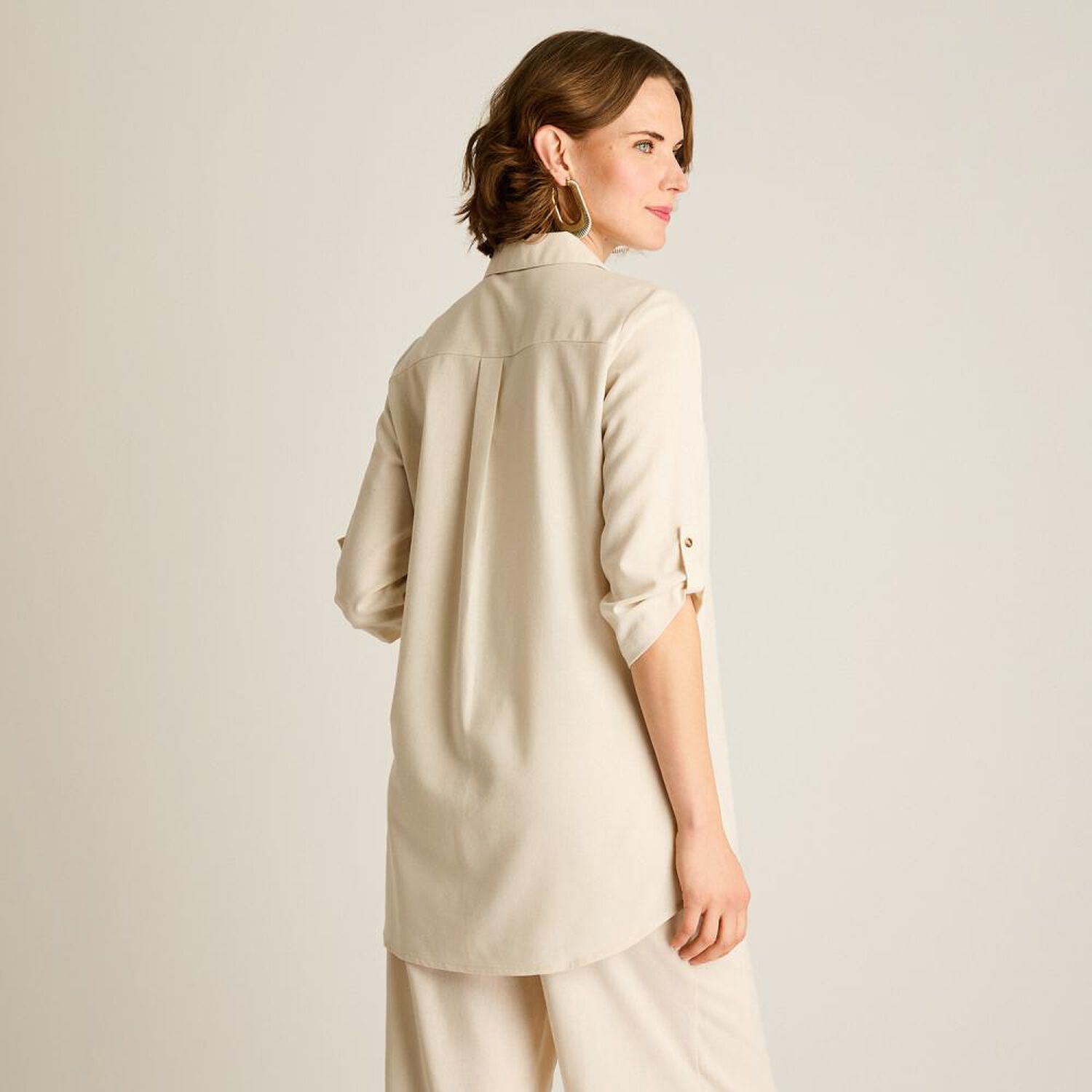 Blusa Botones Carey Manga 3/4 Cuello Camisero Mujer Lorenzo Di Pontti image number 2.0
