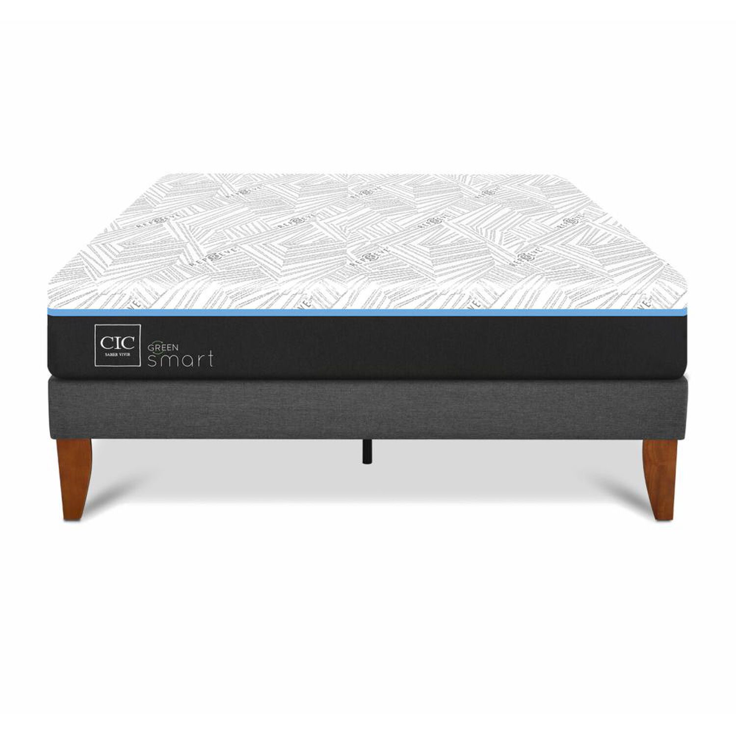 Cama Europea Cic Ce Box Green Infinity / 2 Plazas / Base Normal image number 0.0