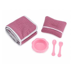 Juguete Mu&ntilde;eca Bebe 35cm Con Accesorios Rosado Infantil