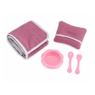Juguete Mu&ntilde;eca Bebe 35cm Con Accesorios Rosado Infantil