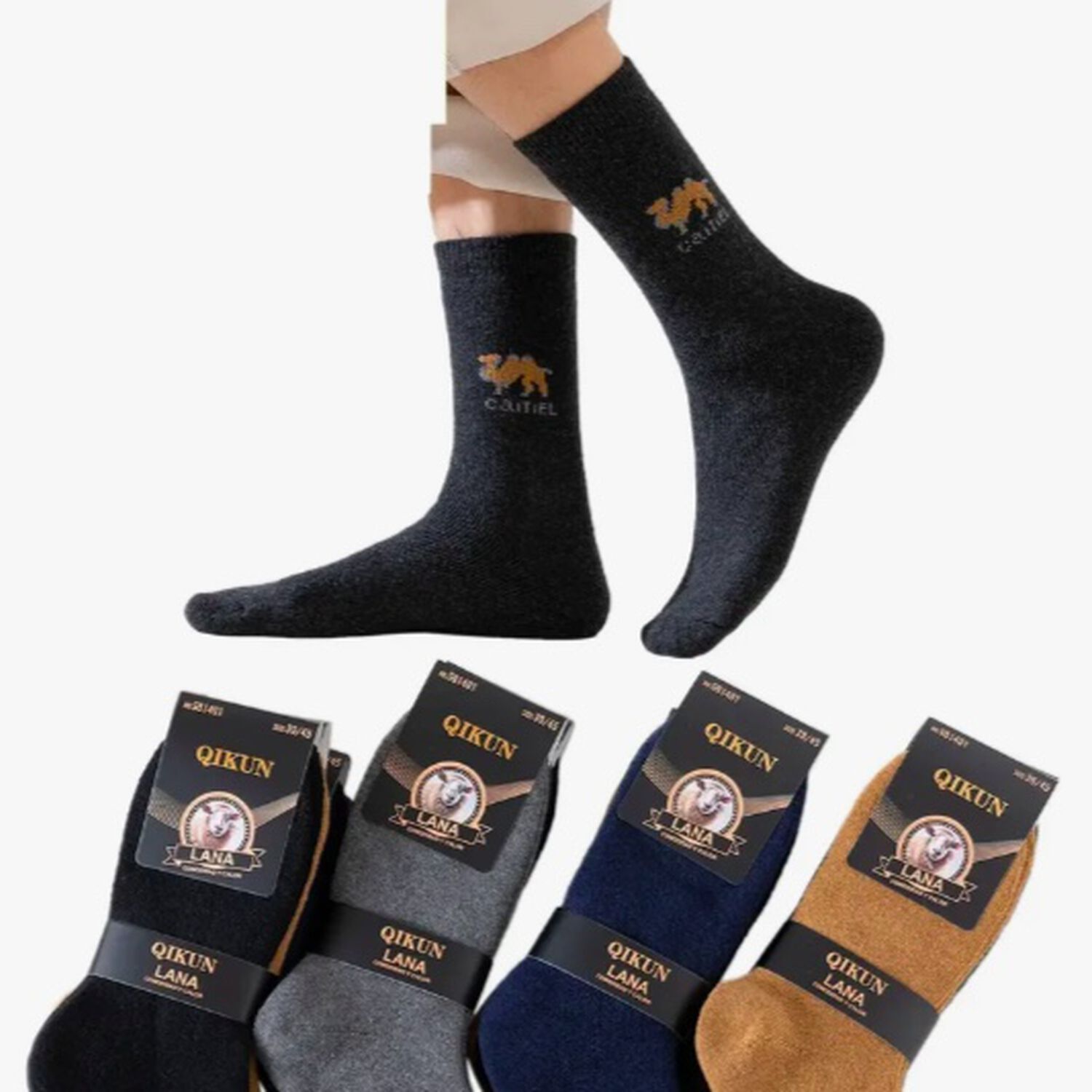 12 Pares Calcetines Hombre Largo T&eacute;rmico image number 3.0