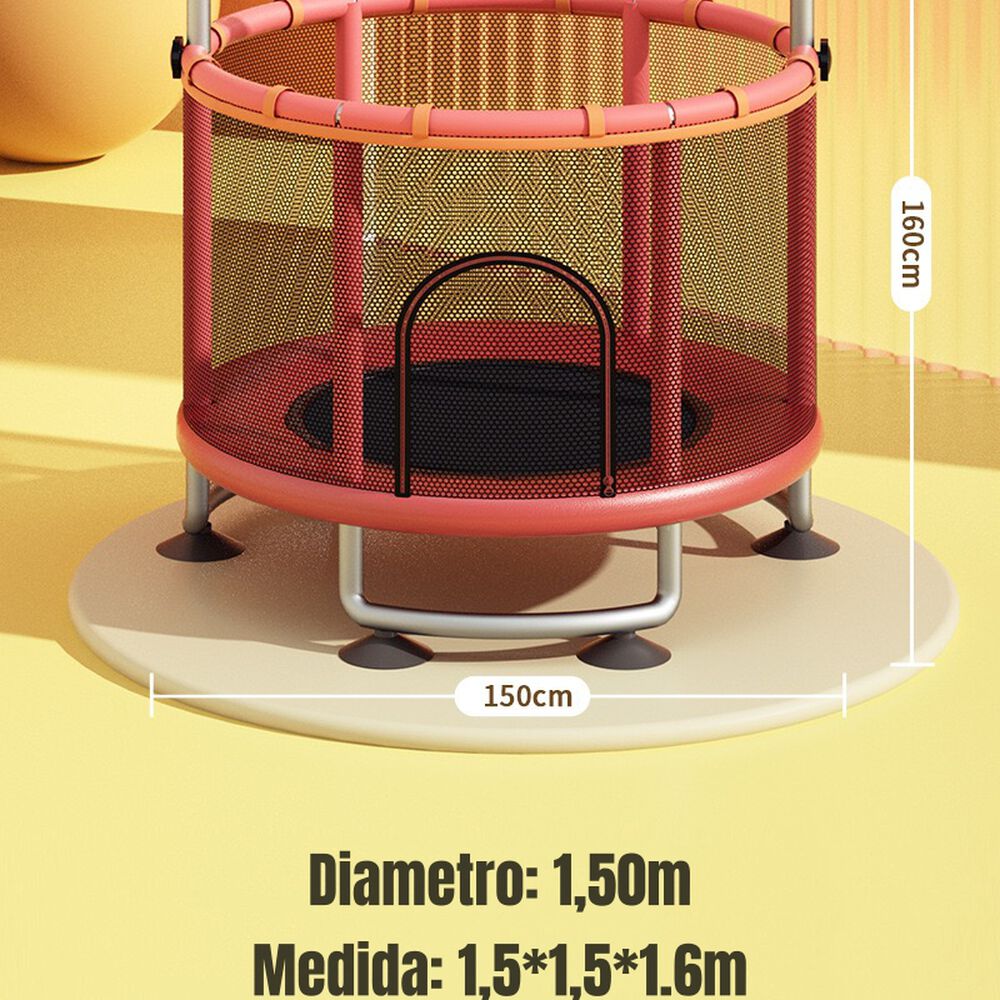 Cama Elástica Trampoline 150cm Con Barra Ejercicio Lubabycas image number 7.0
