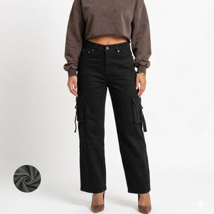 Pantalon Jeans Cargo Forro Polar Mujer