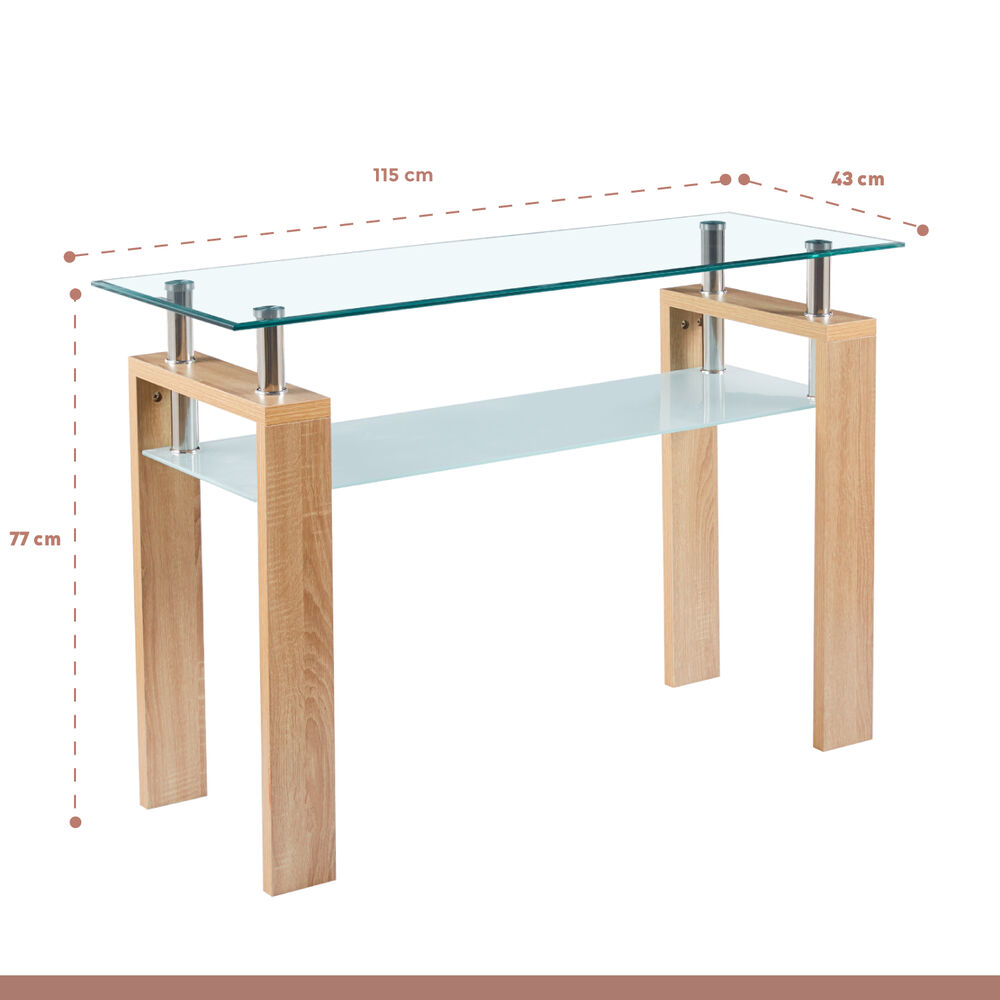 Mesa De Arrimo Rectangular De Vidrio image number 3.0