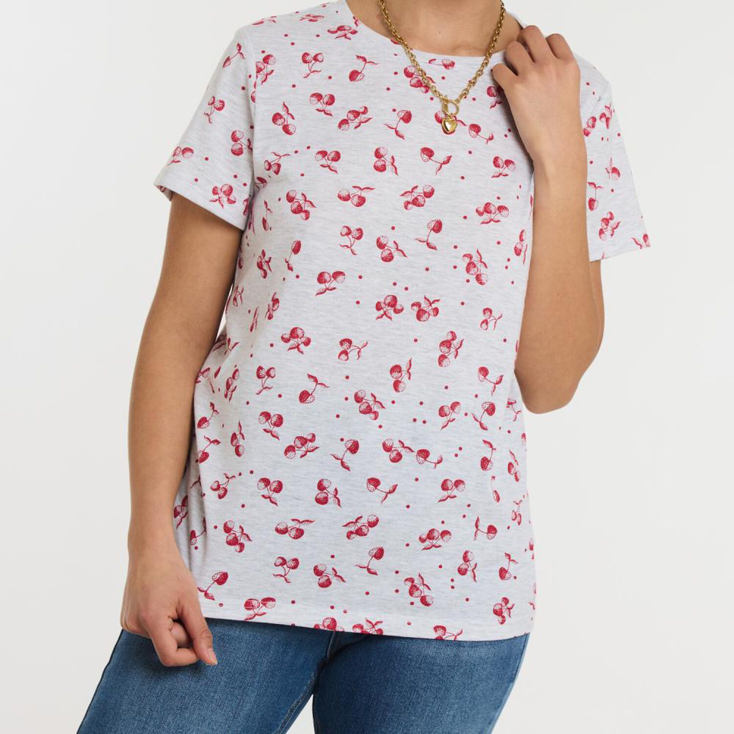 Polera Microprint Manga Corta Cuello Redondo Mujer Freedom image number 4.0