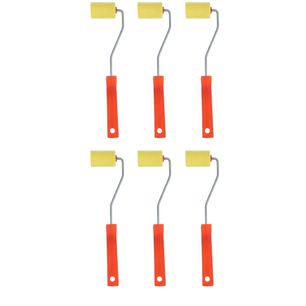 Set 6 Rodillos Esponja 2 Pulgadas Mango Plastico Pintar