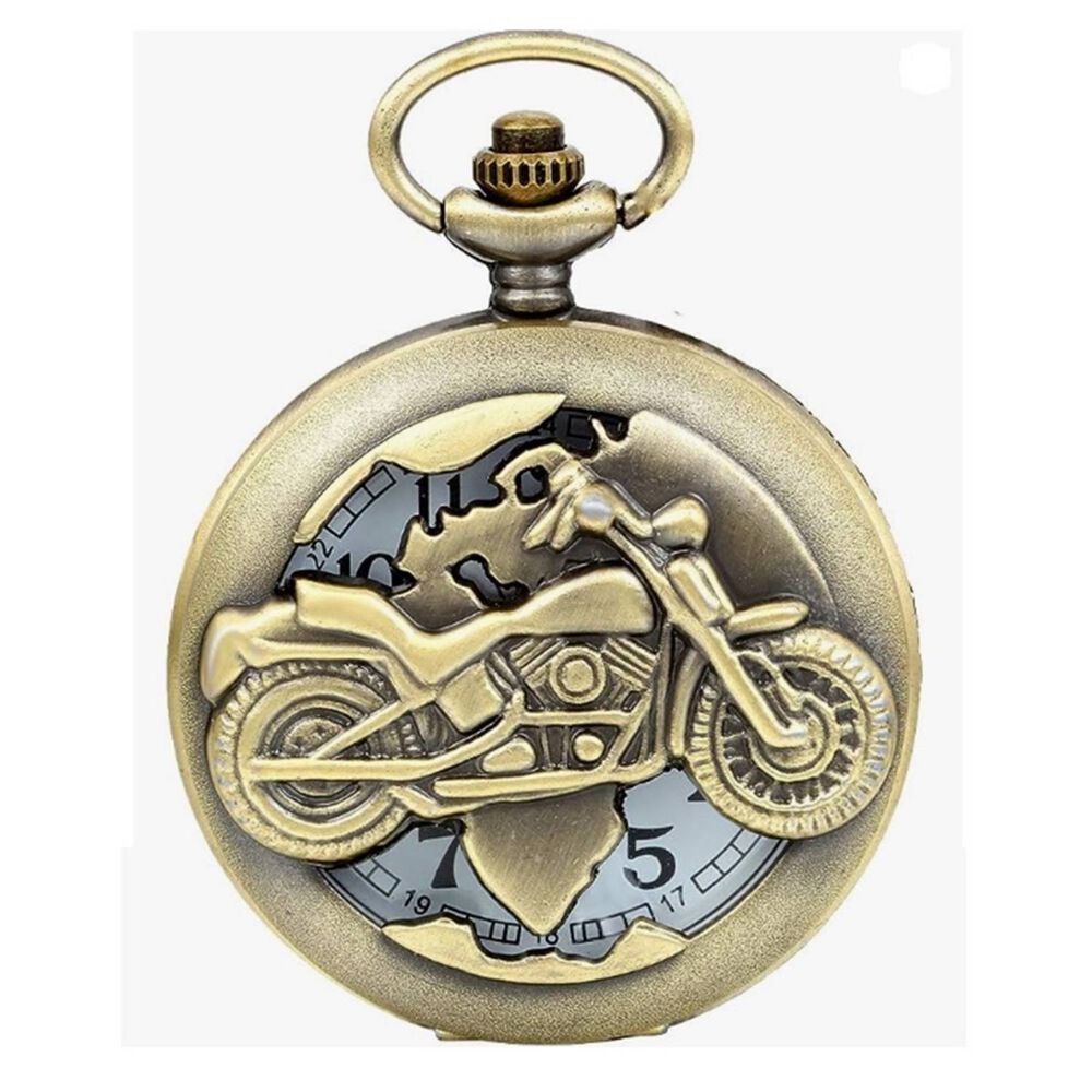 Reloj De Bolsillo Con Diseño De Moto image number 0.0