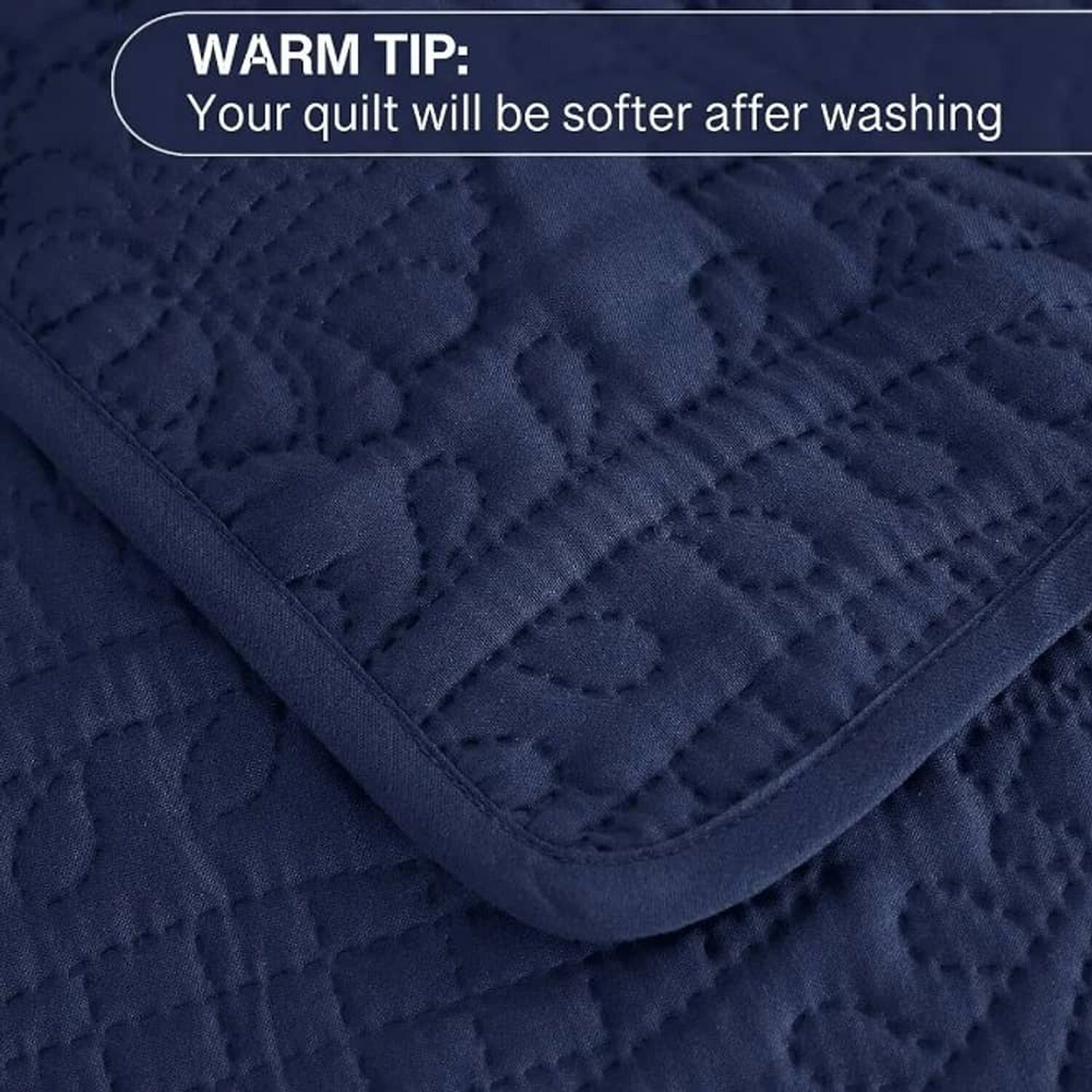 Cubrecama Quilt Reversible 264x228cm King + 2 Funda Almohada Azul. image number 2.0
