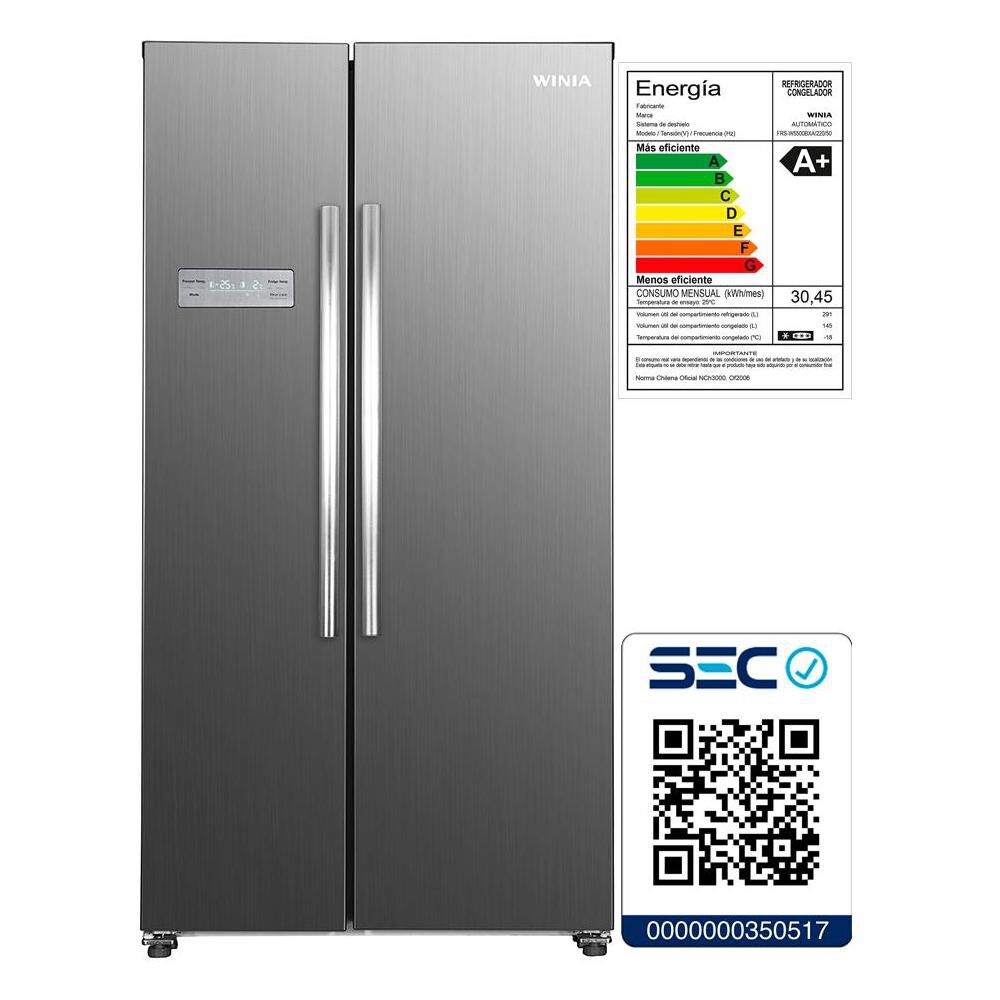 Refrigerador Side By Side Winia FRS-W5500BXA / No Frost / 436 Litros / A+ image number 7.0