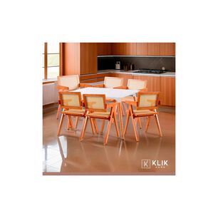 Comedor Rectangular De 120x80 Blanca + 6 Butaca Chandigarh Madera