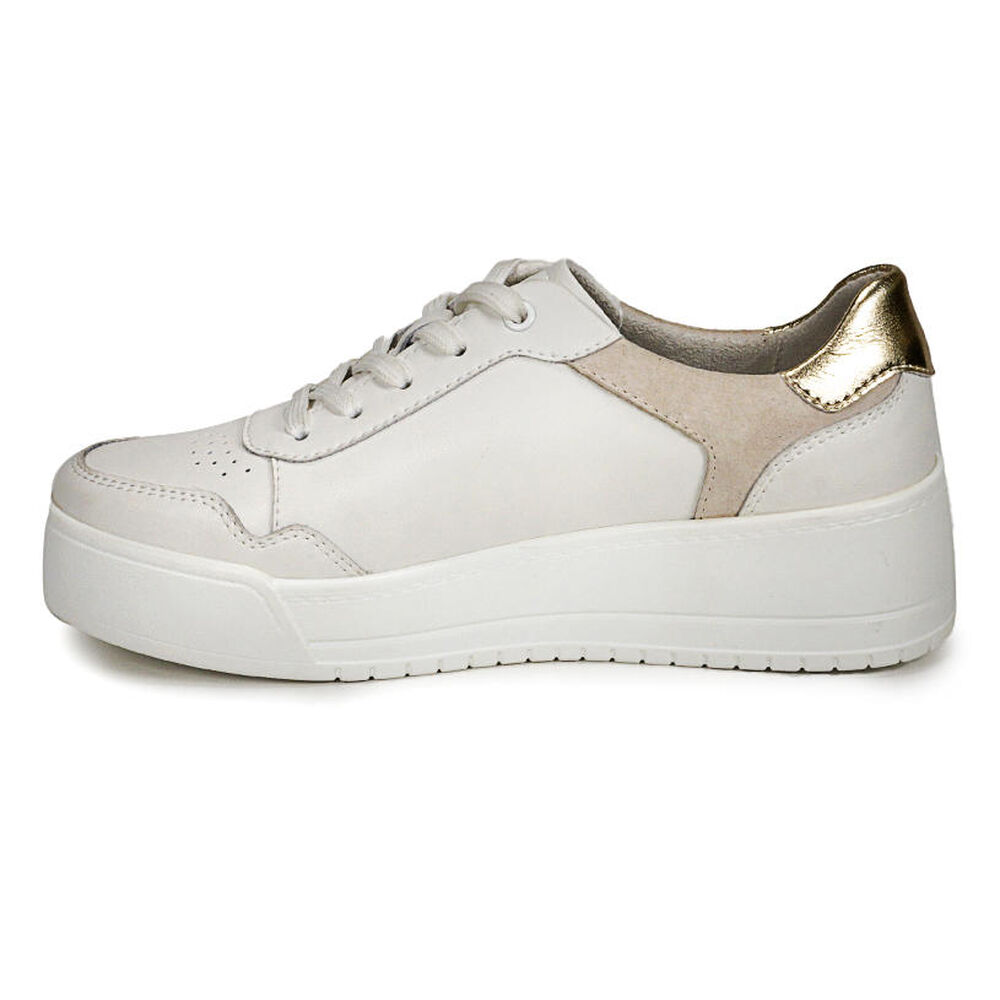 Zapatilla Cuero Arden Blanco Dorado image number 4.0