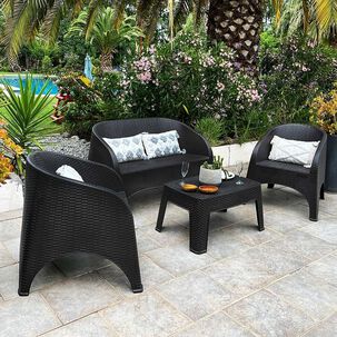 Juego Living Terraza Bai Familiar Chocolate 4 Personas