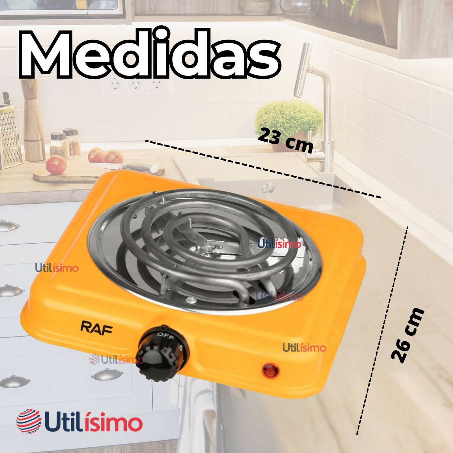 Cocina El&eacute;ctrica Port&aacute;til 1 Plato 1000w De Potencia Naranja image number 2.0