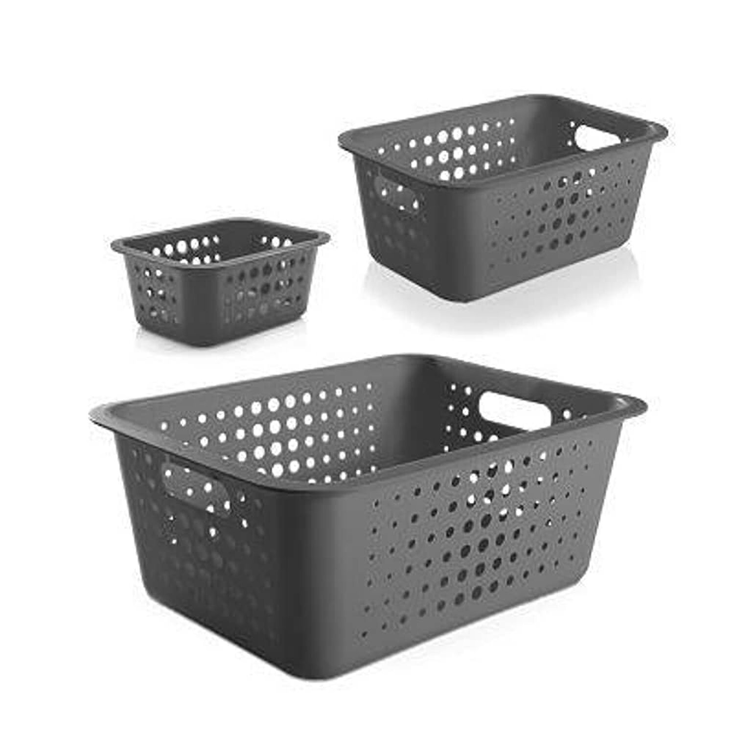 Conjunto De Cestas Organizadoras Gris image number 0.0