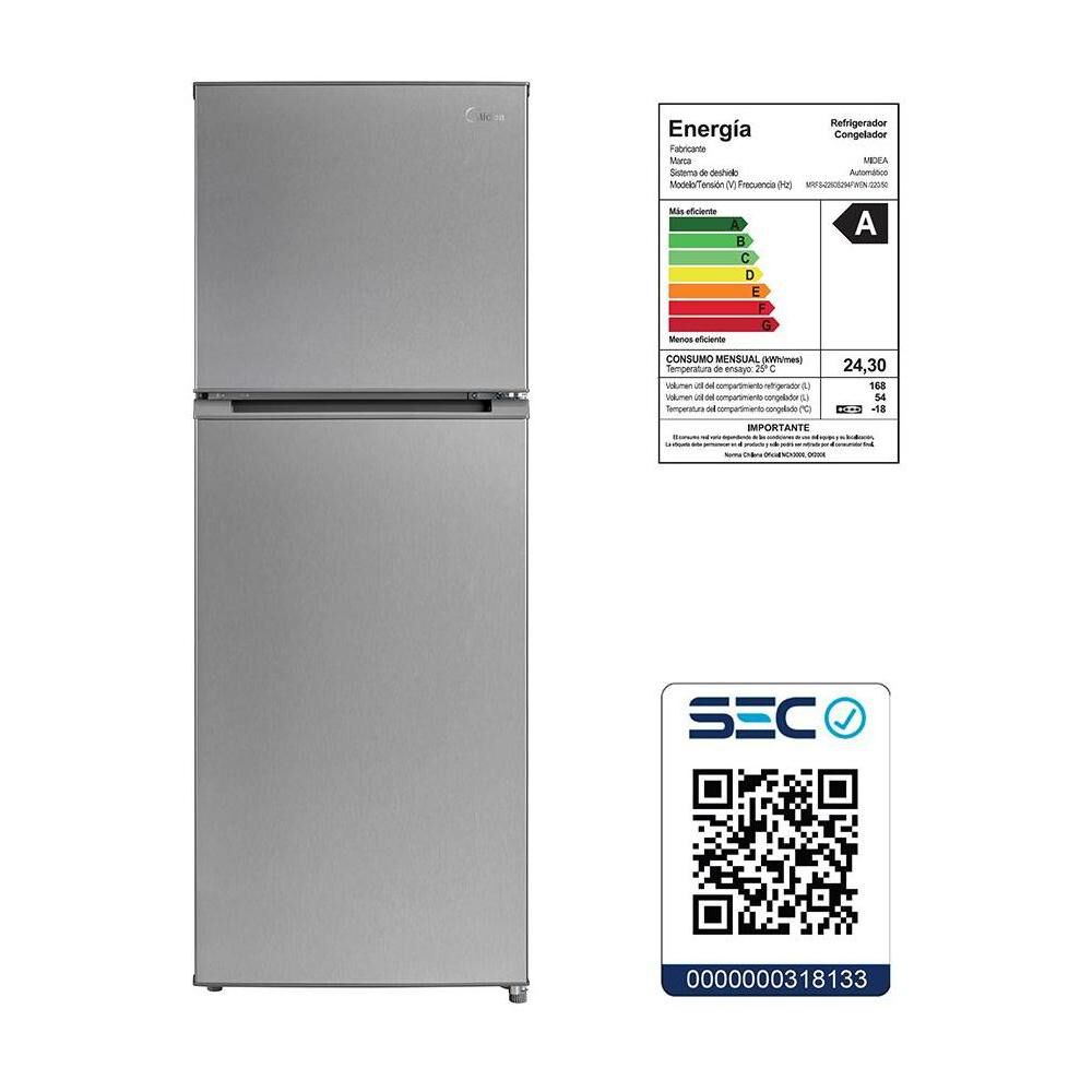 Refrigerador Top Freezer Midea MRFS-2260S294FWEN / No Frost / 222 Litros / A image number 5.0