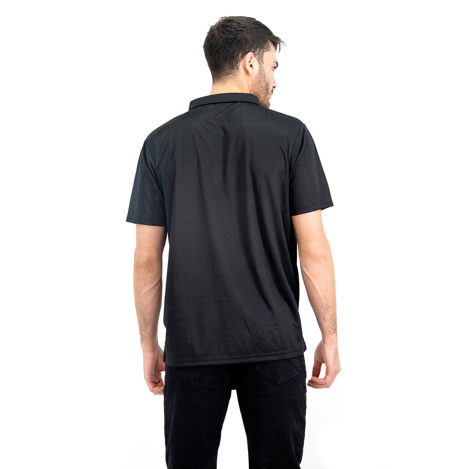 Polera Cooldry Quebec Manga Corta Negro image number 2.0