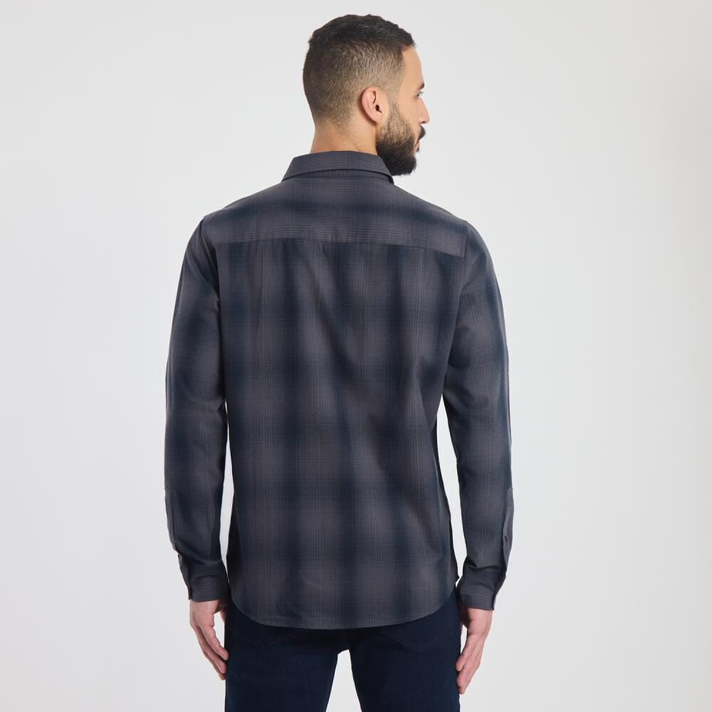 Camisa Estampada Slim Manga Larga Hombre Az Black image number 3.0
