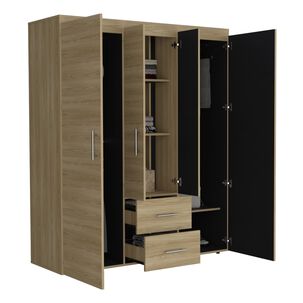 Closet 4 Puertas 2 Cajones Fm-020c - Café Claro