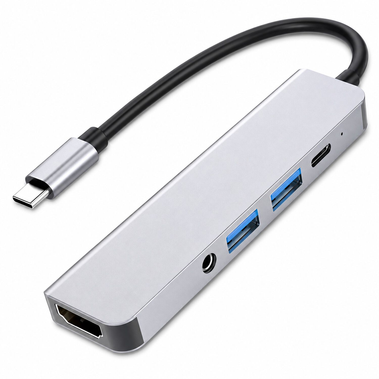Adaptador Hub Usb-c Multipuertos 5 En 1 (hdmi, Jack, Usb, Usb C) image number 2.0